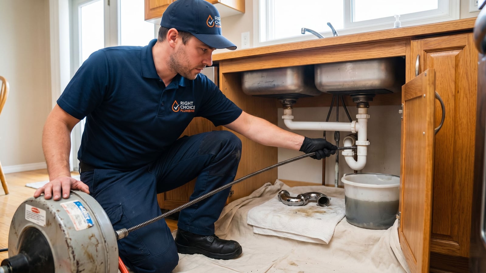 Slow Kitchen Drain That Won't Clear? When Snaking Works and When You Need Hydro-Jetting (Edmonton Plumber Explains) - Right Choice Plumbing blog (Drain Cleaning)