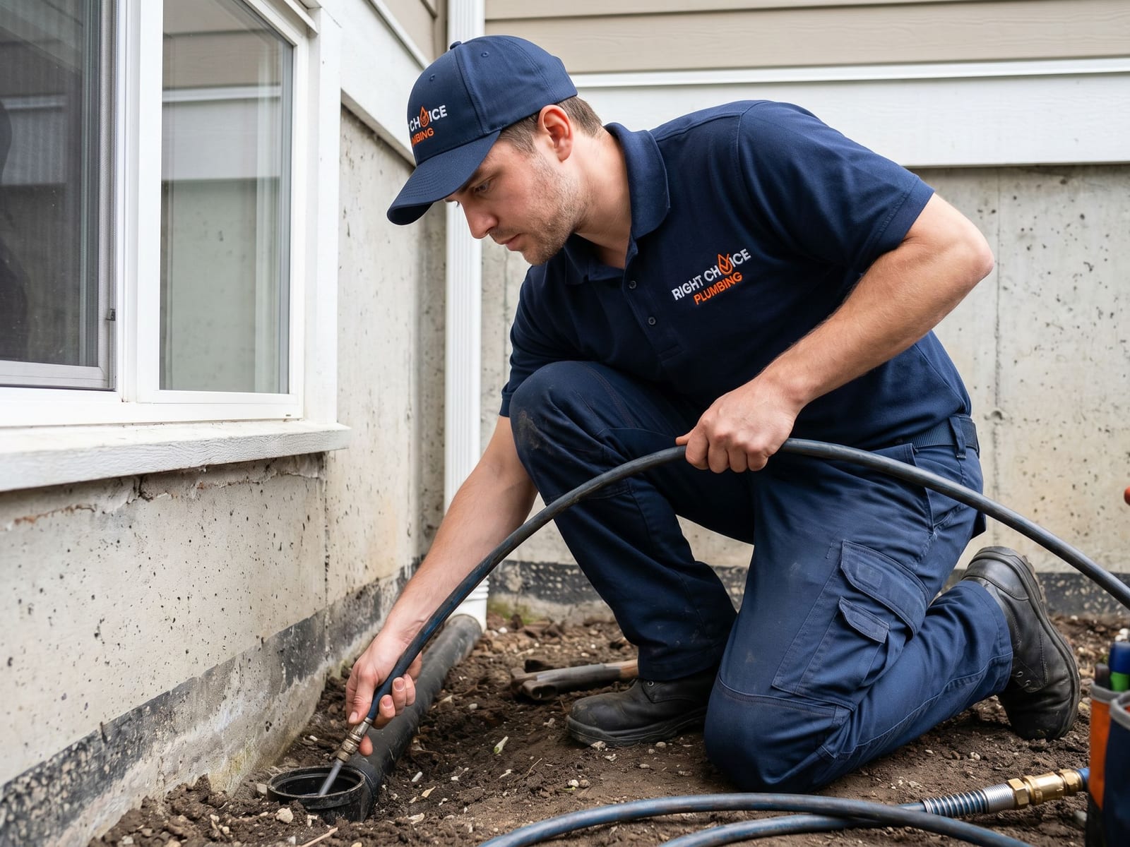 Perimeter Drainage Service in Vancouver - Right Choice Plumbing licensed plumber on the job