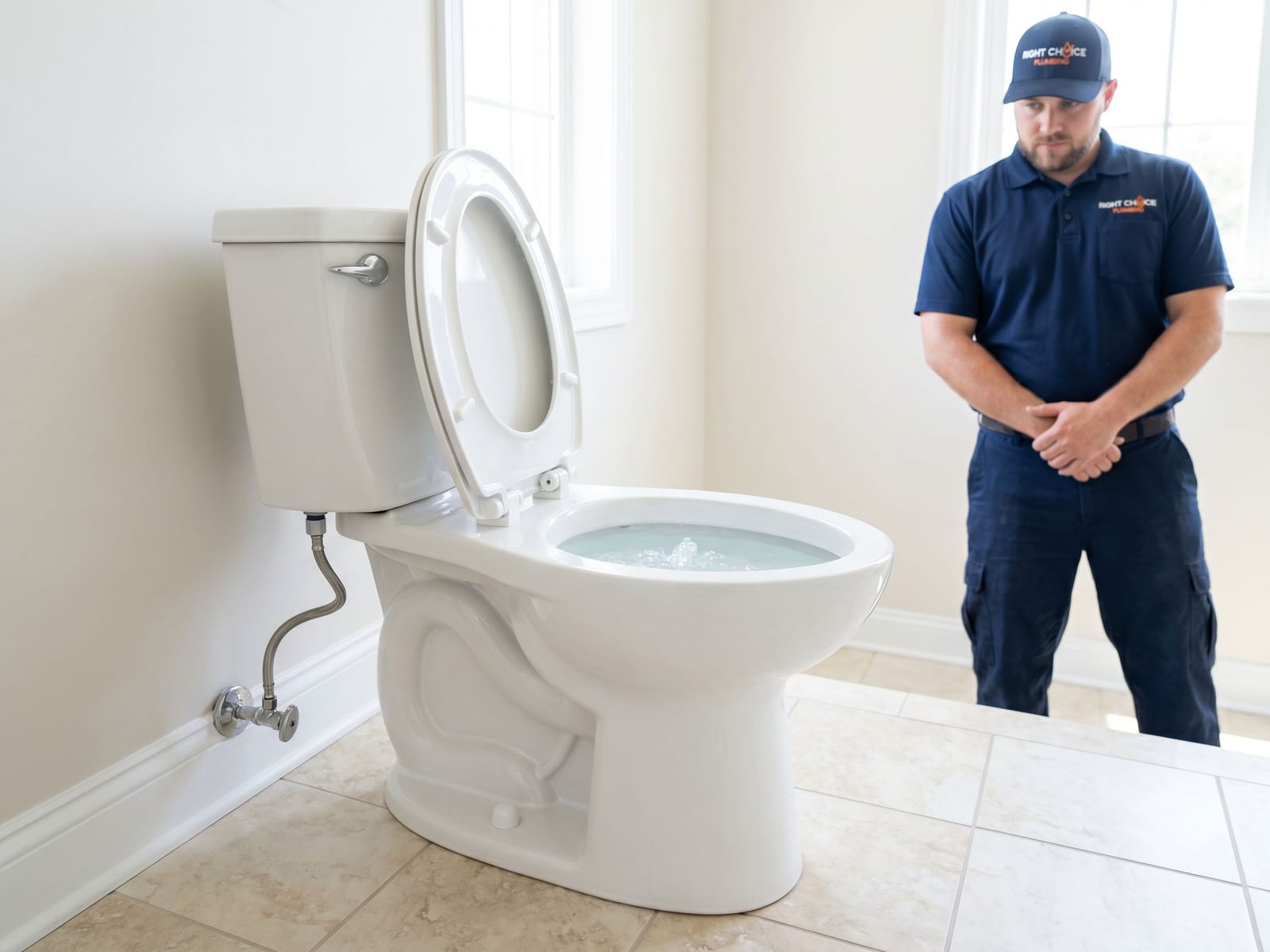 Finished toilet replacement & installation job in a Burnaby home - Right Choice Plumbing
