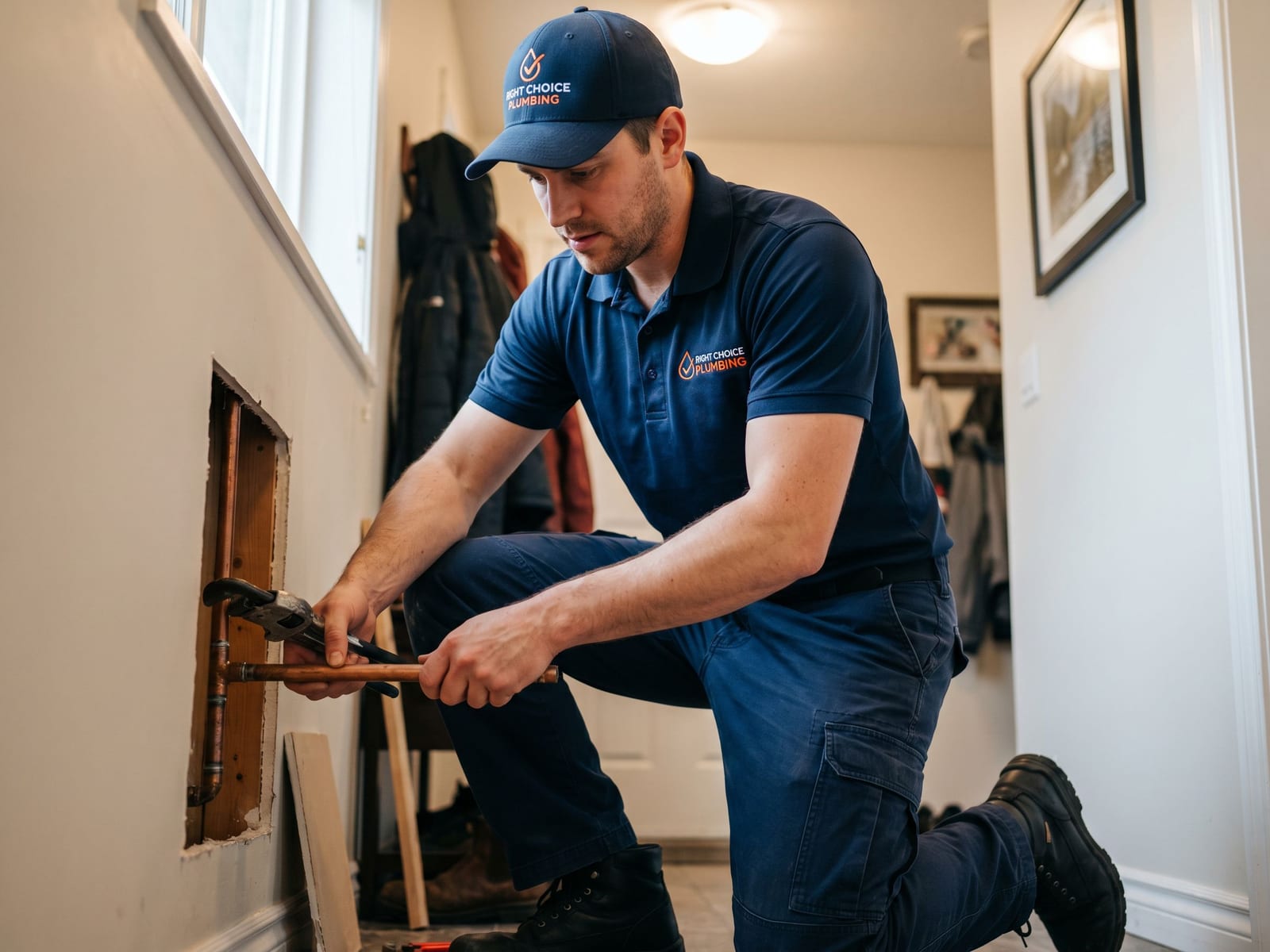 Water Leak Detection & Repair in Vancouver - Right Choice Plumbing licensed plumber on the job