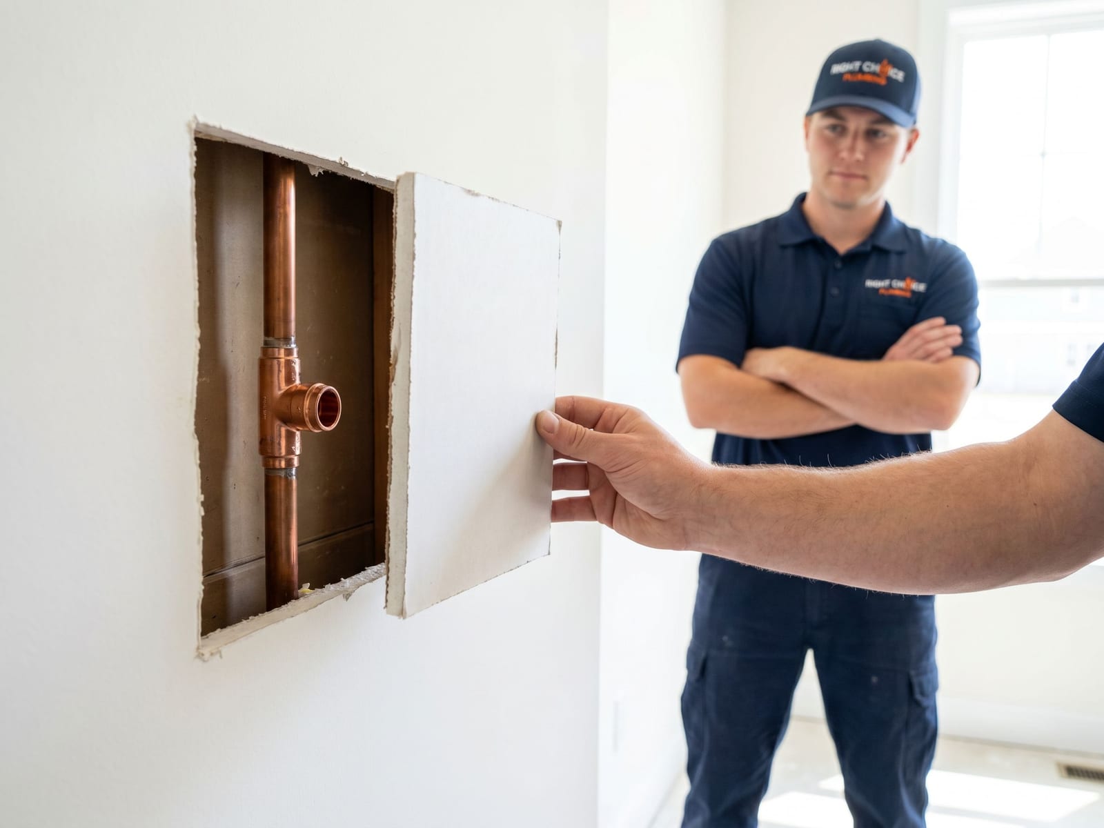 Finished water leak detection & repair job in a Burnaby home - Right Choice Plumbing